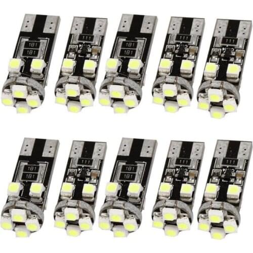 10Pcs White T10 1210 8SMD LED Car Bulbs Canbus Error Free For 194 168 2825 Marker Lamps Reading Trunk License Plate Lights 12V