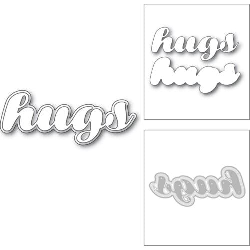 2020 New English Alphabet Words Hugs Letter Layered Metal Cutting Dies For DIY Scrapbooking Greeting Card Paper Making No Stamps