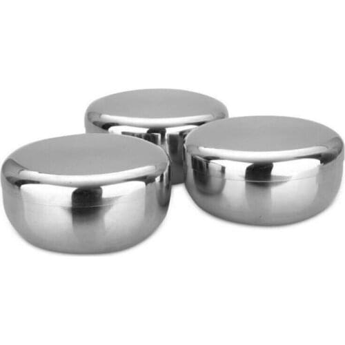 50pcs Stainless Steel Bowl Korean Big Cooked Rice Bowl with Cover 10cm 12cm Kimchee Thickening Baby Children Bowl Tableware SN