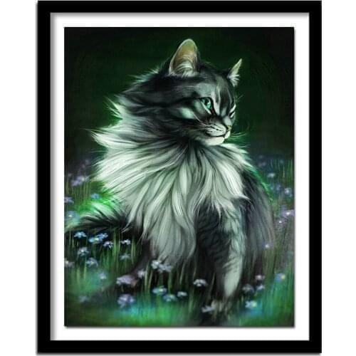 5D Diy full Square drill diamond painting cat Cross stitch cat diamond embroidery Rhinestone diamond mazayka,home decor