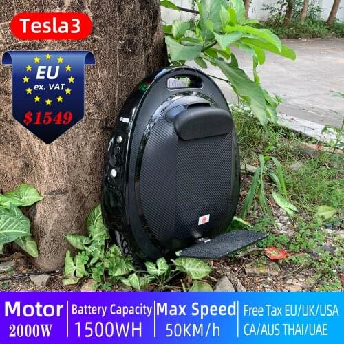Begode Gotway Tesla T3 Electric Unicycle 1500Wh 2000W 84V LCD Display Anti-Spin BT Speaker 16Inch Monowheel Free Shipping