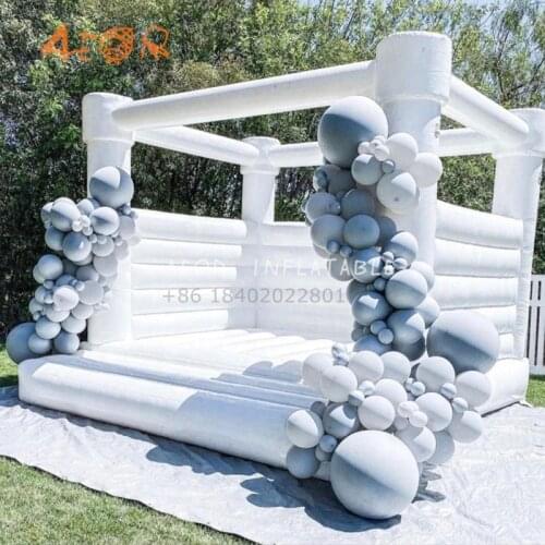 White wedding bouncy castle Pink moon bounce house inflatable white jump castle for party