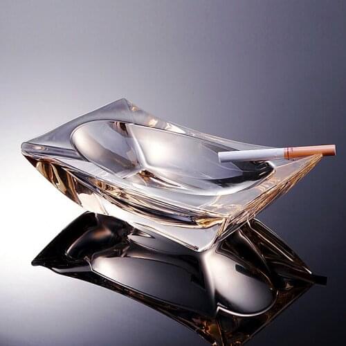 Creative new trend thickened crystal glass large ashtray home fashion personality living room office ashtray ornaments