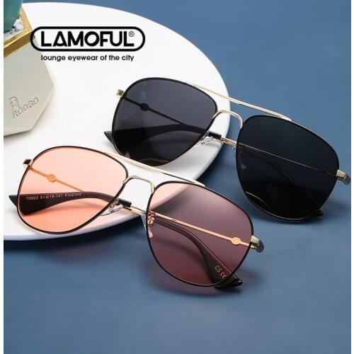 LAMOFUR Brand Trend Polarized Sunglasses 2021 Round Face Korean Spring And Summer New Retro Sunglasses for Women and Men 72003