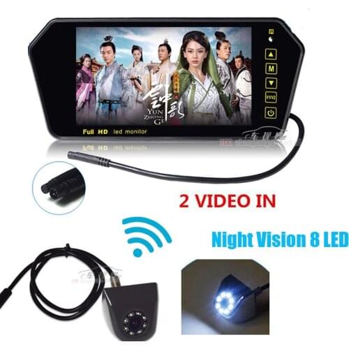 Wireless Full HD 7"TFT LCD Color Parking Monitor Digital 2 Video For Night Vision Car Parking Assistance Universal Parktronic