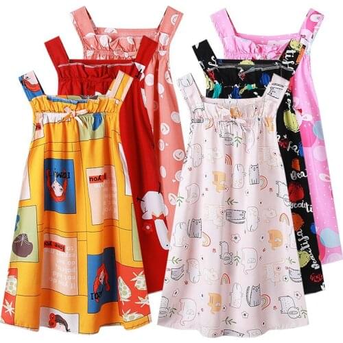 Kids Sleepwear Nightdress Teen Girl Pajamas Dresses Children Cartoon Summer Nightgown Home Clothes Baby Childrens Pajamas
