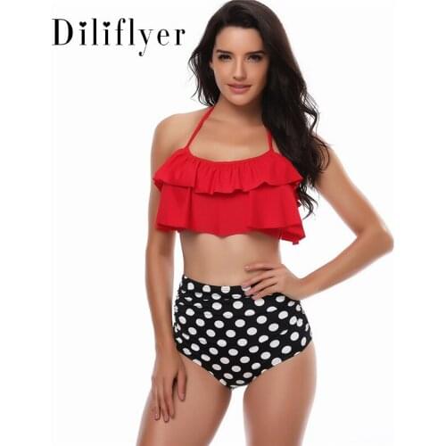 Купальники в горошек Diliflyer China At AliExpress