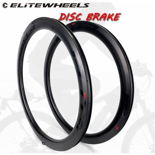 ELITEWHEELS Road Disc Cyclocross Carbon Rim 700c 55*27mm Tubeless Clincher Tubular Rim UD Matte Finish For Road Bicycle Wheels