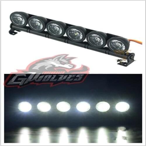 GWOLVES 150mm Aluminum 5mode function glare 6LED Light for 1/10 1/8 Trax HSP HPI Monster Short Truck Rally Crawler baja rc