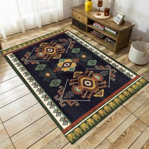 Bohemian Ethnic Style Carpet Retro Floral Living Room Carpet Persian Ethnic Style Bedroom Kitchen Floor Mat