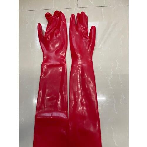 RED LATEX LONG GLOVES MOULDED OPEREA LATEX LONG GLOVES SIZE M