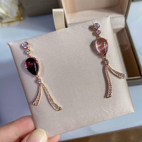 Hot Sale Fashion Luxury Brand 5A Bling Zircon Drop Earrings Rose Gold Color For Women Party Daily High Quality Jewelry Bijoux
