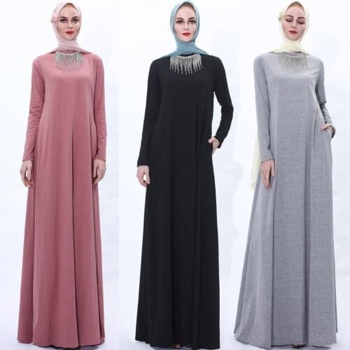 Muslim Women Prayer Moroccan Kaftan Long Dress diamond Eid Mubarak Abaya Dubai Turkey Hijab Islamic Clothing Robe Vestidos jubah