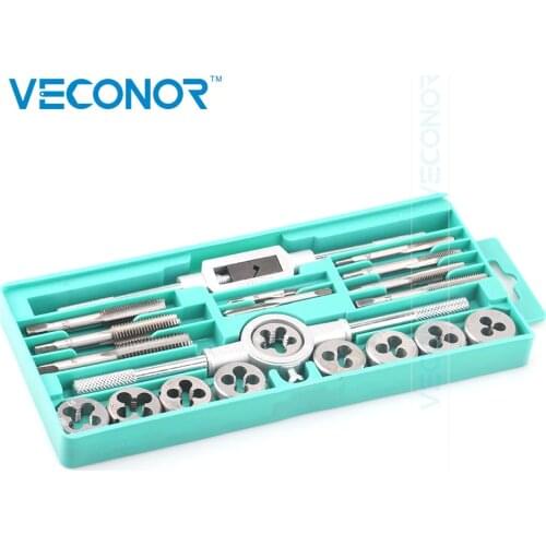 20PCS Tap and Die Set Tap Wrench Set M3-M12 Threading Tool Alloy Steel For Metalworking