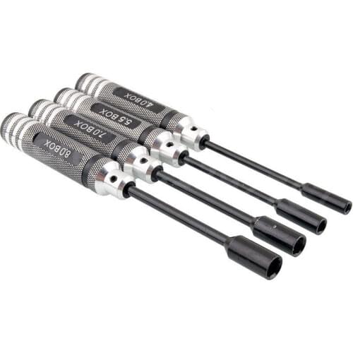 RC Car Tool Kit 80213 Screw Driver Wrench Metal Hex NUT key Socket 4.0mm 5.5mm 7.0mm 8.0mm 4pcs Buggy Truck Truggy Baja