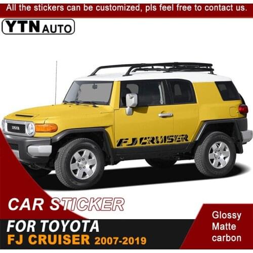 2 Pcs Side Door Car Stickers FJ Letter Stripe Styling Graphic Vinyl Modified Car Decals Customs For Toyota FJ Cruiser 2007-2019