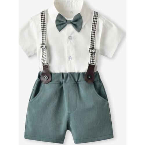 Malapina Baby Boy Clothes Summer Gentleman Birthday Suits Newborn Party Dress Cotton Solid Rmper+Belt Pants Infant Toddler Set
