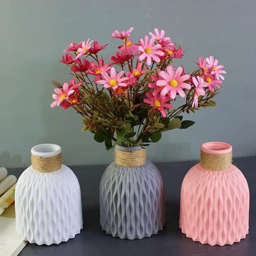 Plastic Vases Home Decor Anti-ceramic Vases Imitation Rattan Flower Vase European Wedding Modern Decorations Vase