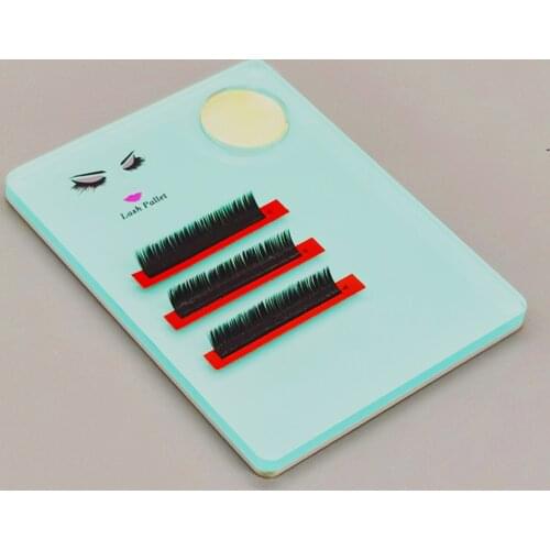 Cyan Acrylic Eyelash Extension Stand Pallet Holder Display Pad Gasket Tool + Jade Stone