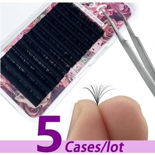5pcs/lot MASSCAKU 12 Rows 3d-6d Large Magnetic Camellia Lashes Volume Eyelash Extensions Faux Magnetic mink natural eyelashes
