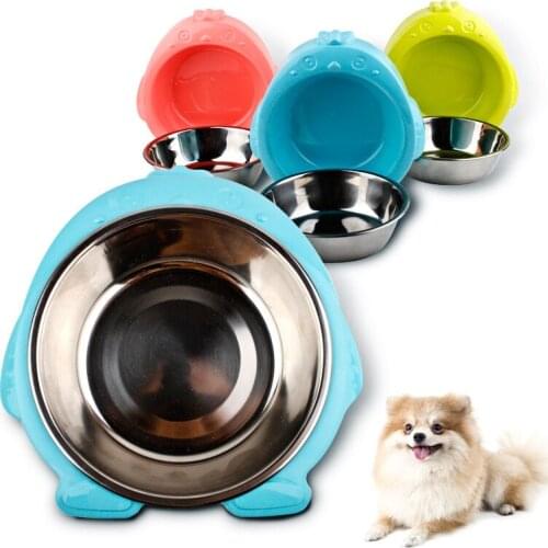 Cat Dog Bowl Stainless Steel Cat Bowls Cartoon Shape Puppy Cat Feeder Non-slip Cats Food Bowl Dogs Drinking Bottle Pet Supplies