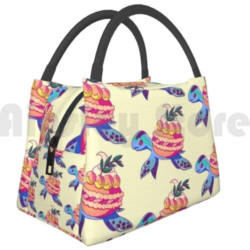 Cooler Lunch Bag Picnic Bag Strawberry Turtleroone Tortoise Turttle Macaron Macaroone Dessert Animal Marine Life