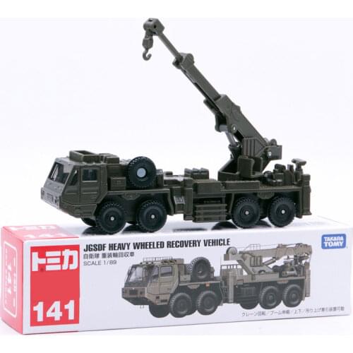 Takara Tomy Tomica No.141 JGSDF Heavy Wheeled Recovery Vehicle 1/89 Diecast Mini Car Toys for Children