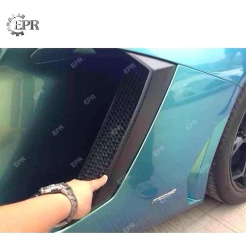 Carbon Side Vent Cover For LAMBORGHINI Aventador LP700 DMC Style Carbon Fiber Side Air Intake Duct Cover Extension Body kit Trim