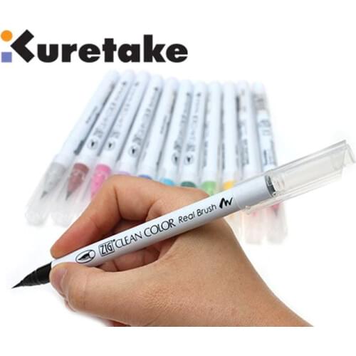 ZIG Kuretake RB-6000AT Clean Color Real Brush Pen Painting Japan 90 Colors