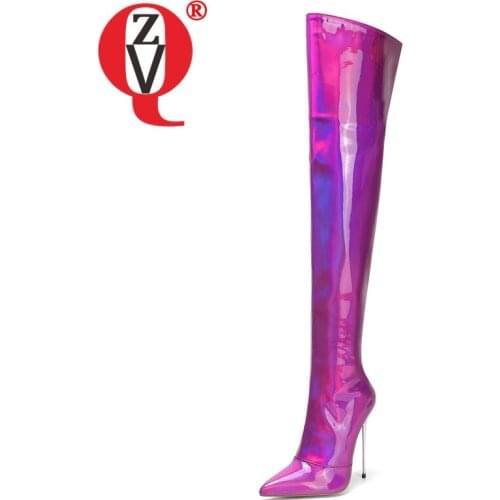 ZVQ Women winter New Style Fashion Over the knee high boots Pointed Toe Leisure Mature soft Concise Colorful Multicolor