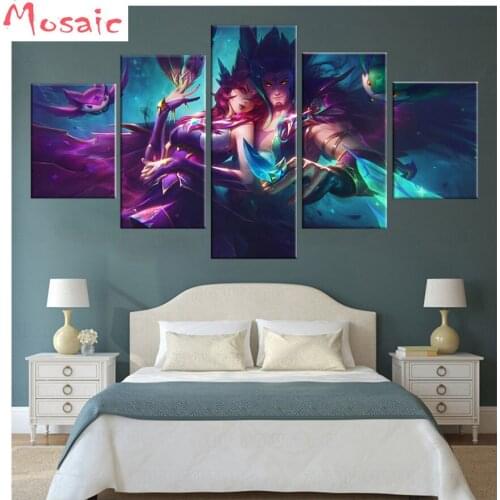 5pcs Anime Game Diamond cross stitch crystal square diamond sets full decorative diy diamond Mosaic embroidery