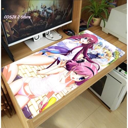 Anime Grisaia no kajitsu Yumiko Sakaki Large Mouse Pad Thicken Laptop Gaming Mice Mat Desk Keyboard Mat Anti-Slip Playmat Gift
