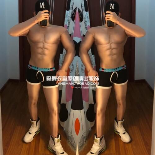 2020 new bar nightclub Men pants male singer DJ catwalk trousers 3D fake muscles naked mens jumpsuit party costumes Hot