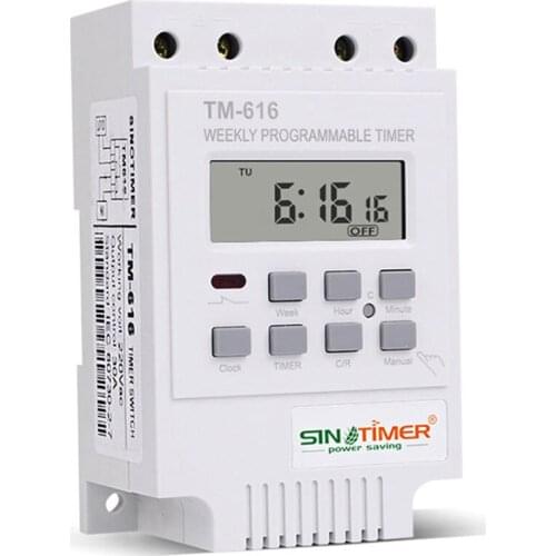 SINOTIMER TM616W-2 30A 220V Electronic Weekly Programmable Digital Time Switch Relay Timer Control Timer Din Rail Moun CNIM Hot