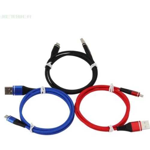 50pcs/lot Micro USB Cable Nylon Braided Fast Charging Cable For iphone X MAX 8 7 Samsung Huawei Mobile Phone USB Charger Cord