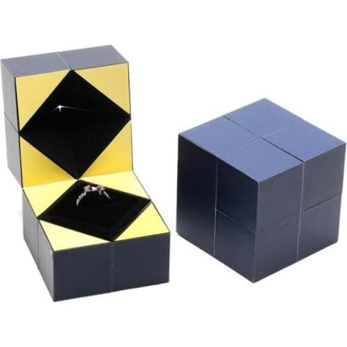Wonderlife Ring Box Engagement Necklace Ring and Bracelet Jewelry Square Gift Box Black Blue Storage Box Storage Box