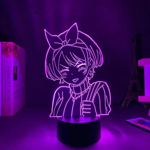 Anime Rent A Girlfriend Sarashina Ruka Night Light for Kids Bedroom Decor Birthday Gift Manga Kanojo Okarishimasu Lamp