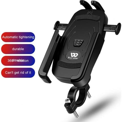 WEST BIKING Adjustable Bike Navigation Frame Shockproof 360 Degree Rotation Aluminum Alloy Bike Phone Bracket for MTB