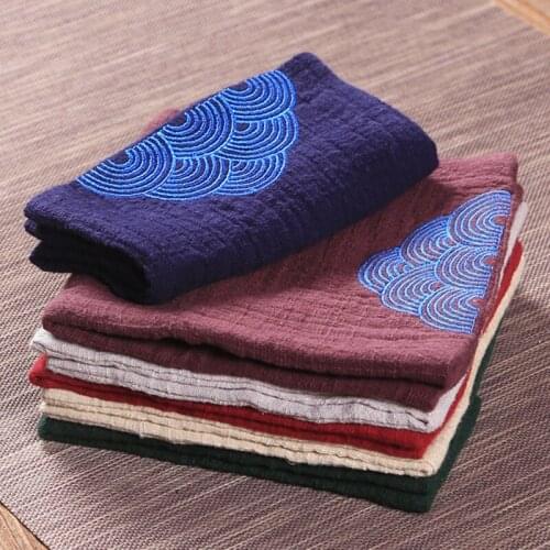 Retro Teapot Cleaning Towel 29*19cm Tea Napkin Thicken Cotton Hemp Cloth for Tea Ceremony Accessories