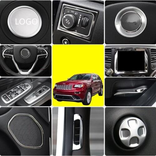 Steering Wheel Loudspeaker Window Buttons Decorated Frame For Jeep Grand Cherokee 2011 12 13 14 15 16 2017 AAA376