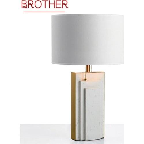 BROTHER Modern Luxury Table Lamp Design E27 Marble Desk Light Home LED Decorative For Foyer Living Room Office Bedroom