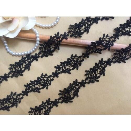 1inch 2.5cm wide-15yards/lot Diy Craft Black Water Soluble Lace Trim Venise Lace Trim