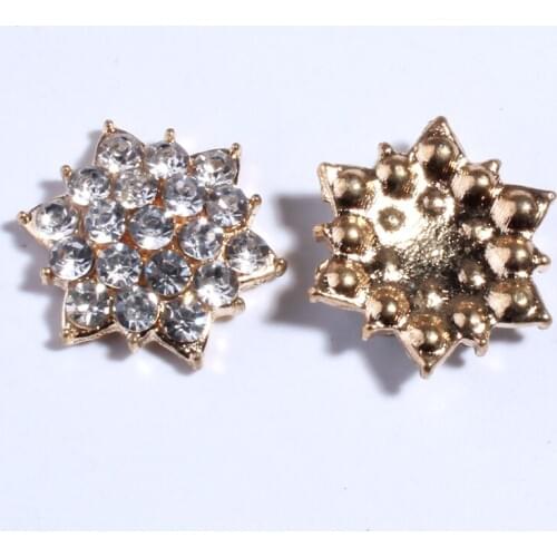 10PCS 18MM Handmade Vintage Crystal Button For Flower Center Rhinestone Button Craft Supplies