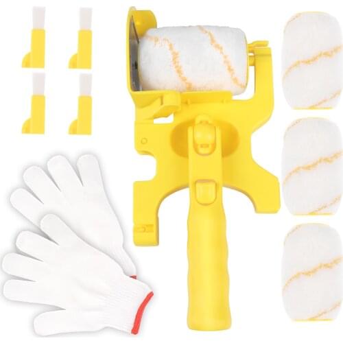 11Pcs Clean-Cut Paint Edger Roller Brush Multifunctional Hand-held Roller Paint Brush Clean Paint Edger Wall Painting Glove Sets