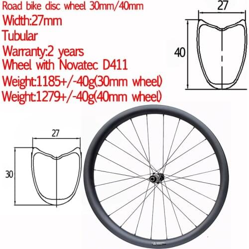 1185g Super Light Width 27mm Carbon Disc Road Bike Wheel 30mm 40mm Tubular Gravel Cyclocross Bicycle Wheelset Pillar 1420 700C