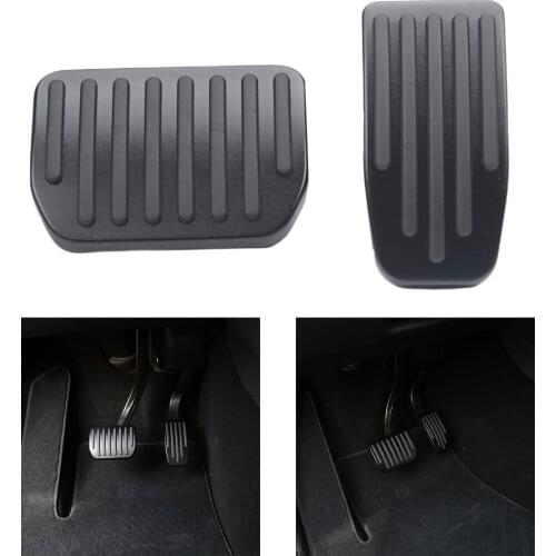 2x Car Foot Pedal Pads Non-Slip Gas Pedal Brake Pedal Covers Fit for Tesla Model 3 Y Aluminum Alloy Accessories