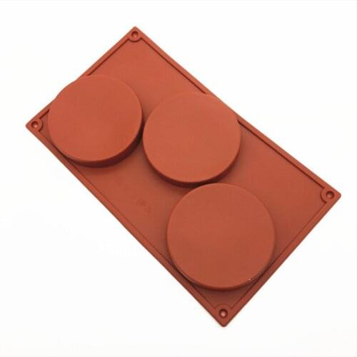 3-Cavity Large Round Disc Candy Silicone Mold Shallow Cylinder Cake Mold Silicone Classic Collection Mould Shapes