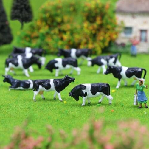 36pcs/72pcs 1:87 Well Painted Farm Animals Black White Cows HO Scale Layout AN8704