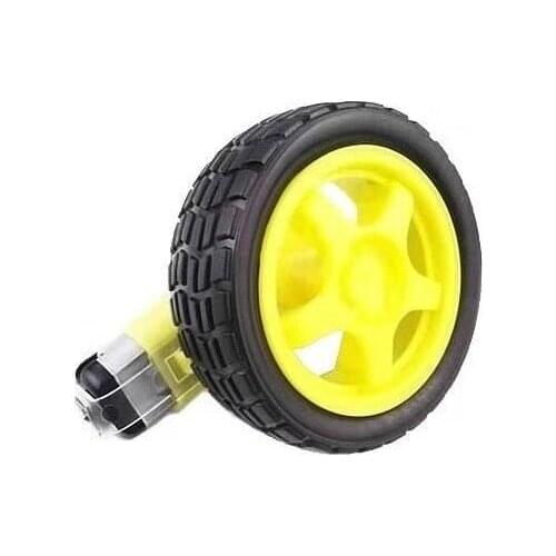 5pcs/lot Smart Car Robot Plastic Tire Wheel With DC 3-6V Gear Motor Mayitr DIY Good Toughness Smart Car