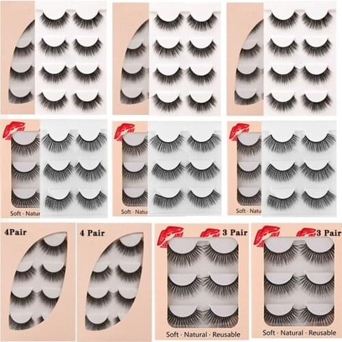 AY 2020 New 3D Soft Mink Hair False Eyelashes Handmade For Women Long Lashes Nature Eye Makeup Tools Eye Lashes Outfit